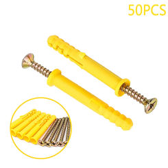 50pcs Drywall Accessories Self-Tapping Screws Kit Stainless Steel Expansion Screws M6×30 Cross Tips Wall Anchors And Screws
