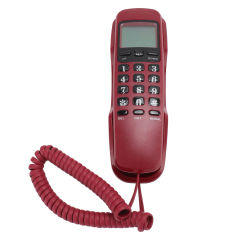 Wall Mounted Corded Telephone with Caller ID Display Landline Phone Desktop Wired Fixed Phone for Home Hotel Office Red