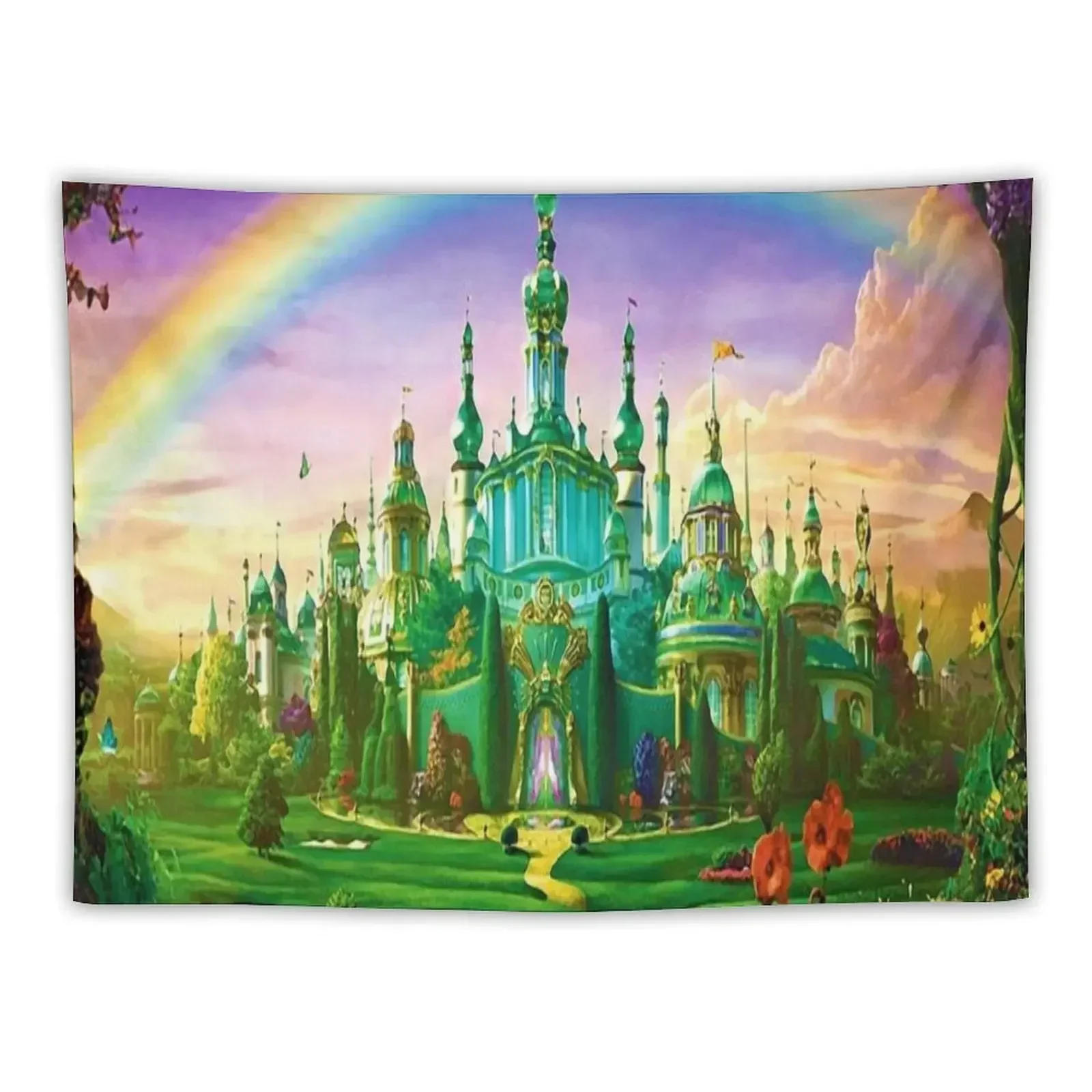 Description Picture 2 of itememerald city wizard oz print digital art edit mysticladyartmask Tapestry Room Decorations Aesthetics Tapestry