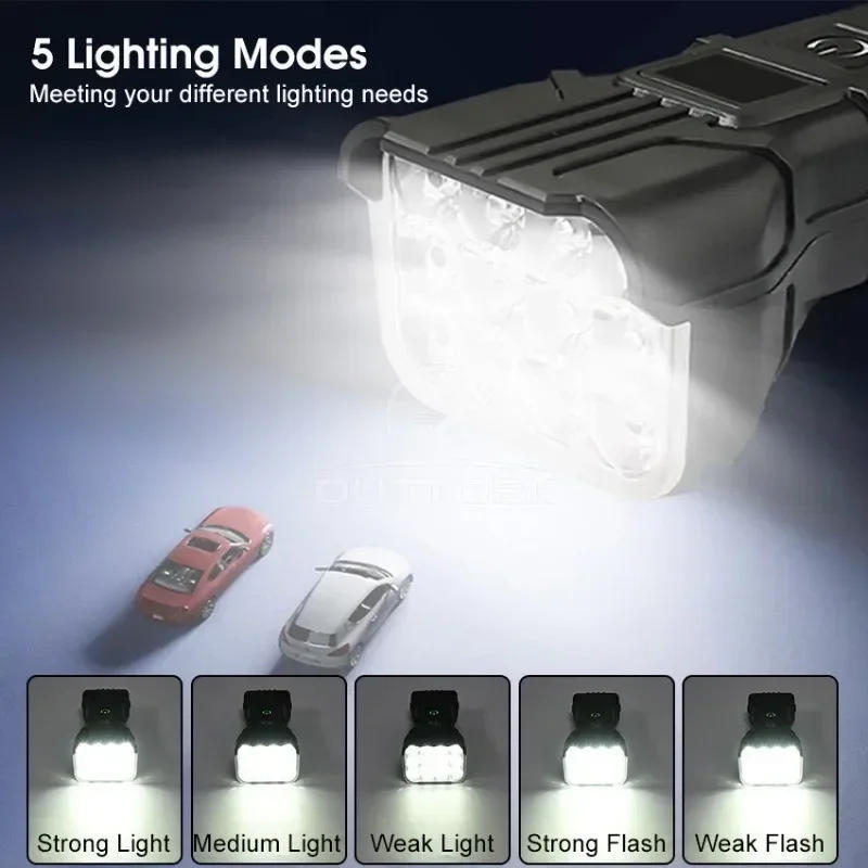 Description Picture 5 of itemBicycle Headlights with Horn 12 LED Bicycle Front Flashlight 140dB Loudly Speakers USB Rechargeable Waterproof Bike Lamp Bells