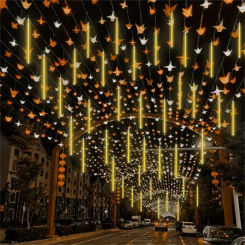 Outdoor Wedding Street Garden Decor 32/24/16/8 Tubes LED Meteor Shower Fairy String Garland Lights Christmas Decorations Navidad