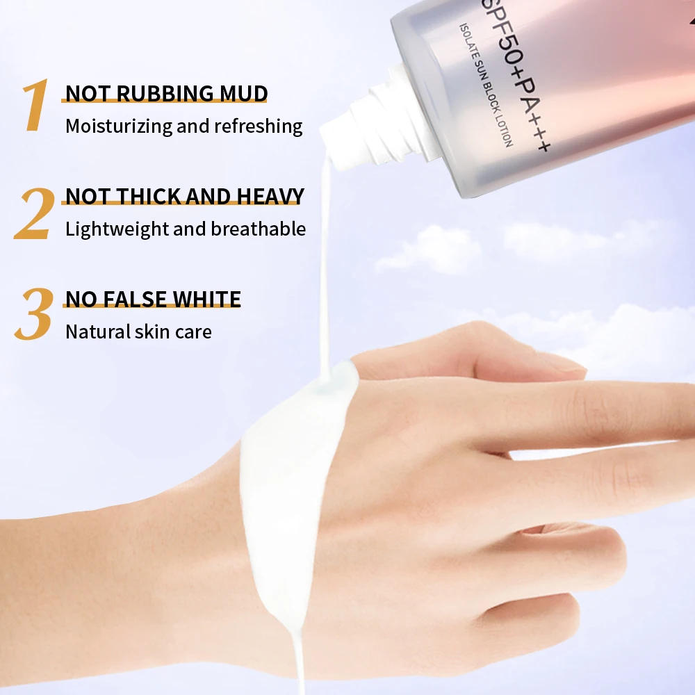 Description Picture 4 of itemLasting Sunscreen Cream Protector Facial Sun Block Spf50 Gel Isolation Lotion Cream Bleaching Creams Face Moisturizer Whitening