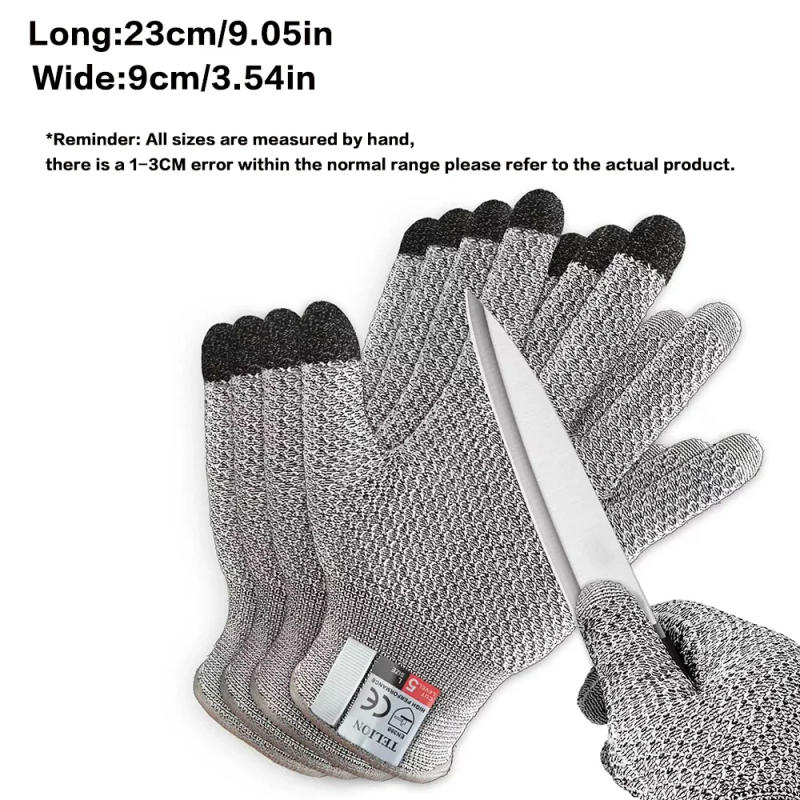Description Picture 4 of itemLevel 5 Safety Anti-cut Touch Screen Gloves Pineapple Pattern Glass Kitchen Food Grade Slaughter Fish Gloves Fishing Camping