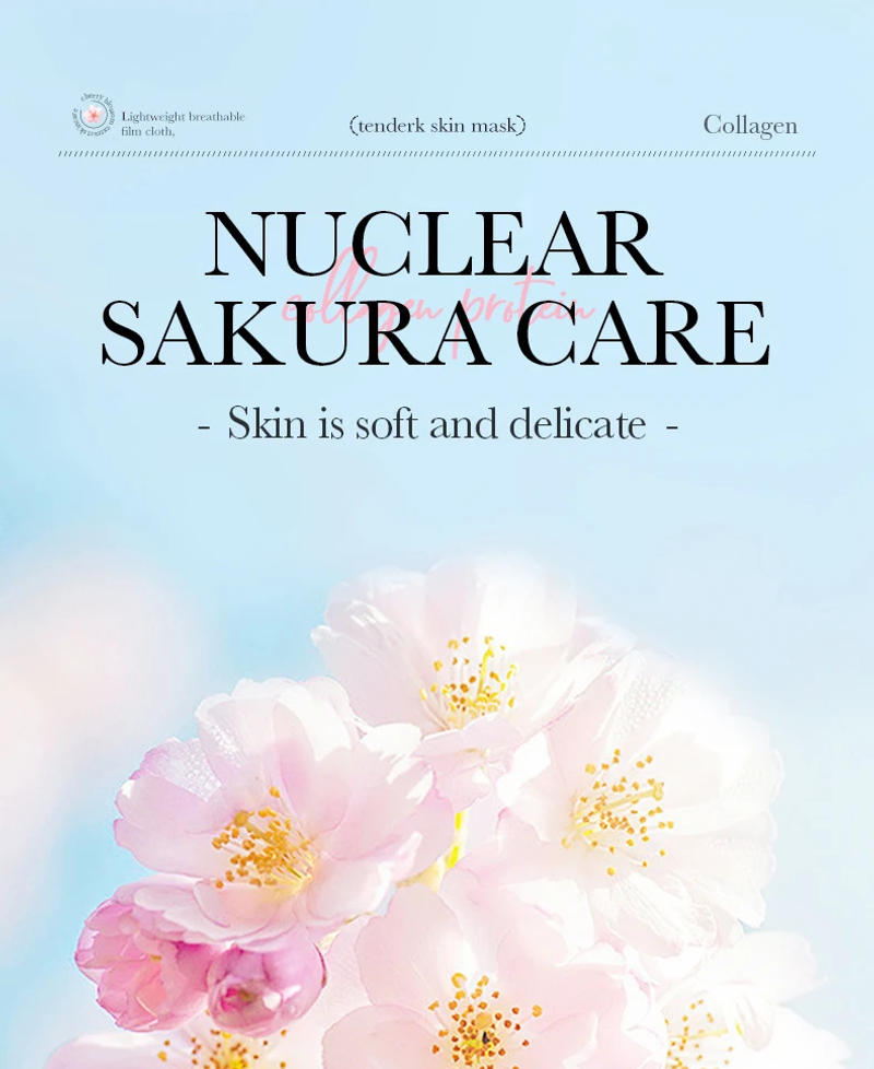 Description Picture 6 of item5pcs SADOER Sakura Face Mask Facial Skincare Moisturizing Brightening Hydrating Firming Collagen Facial Masks Face Sheet Mask