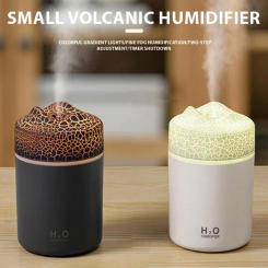 USB-Powered Volcano-Style Humidifier with RGB Lights for Car, Home, and Desktop - Ultra-Quiet Operation