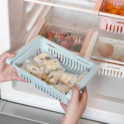 1Pc Refrigerator Storage Basket Flexible Expandable Fridge Organizer Drawer Storage Rack Storage Fresh Box Freezer Box Storage