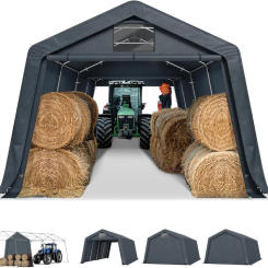 13'X22'X9.6' Outdoor Portable Storage Shelter Shed Garage with Roll up Zipper Doors & Vents Carport for Motorcycle Waterproof