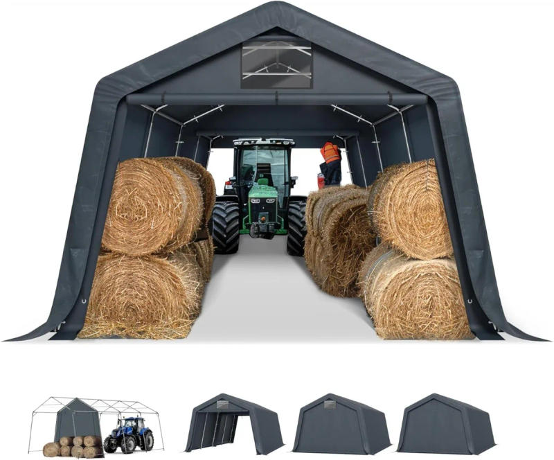 Description Picture 2 of item13'X22'X9.6' Outdoor Portable Storage Shelter Shed Garage with Roll up Zipper Doors & Vents Carport for Motorcycle Waterproof