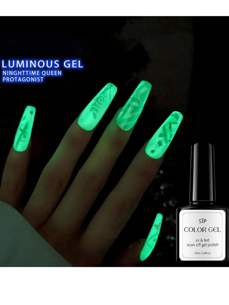 Description Picture 3 of item1 PCS Glow nail gel top coat, long lasting glow nail gel top coat for nail art, clear top coat, Perfect for Halloween parties