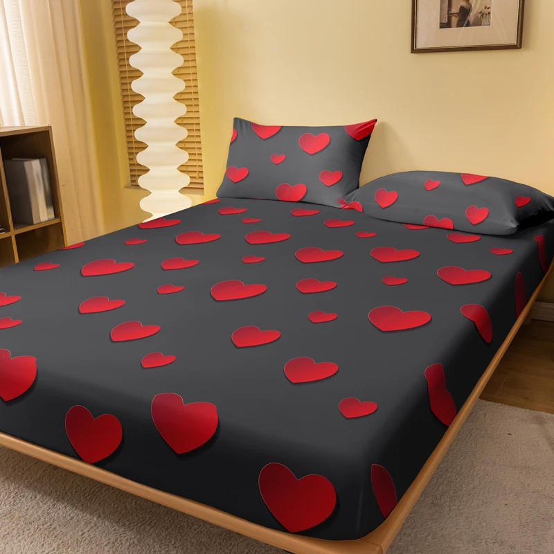 Description Picture 3 of item1 Piece of Love Surging Gray Patterned Matte Bedsheet, Bedroom Printed Bedspread, Bedding (Excluding Pillowcases)