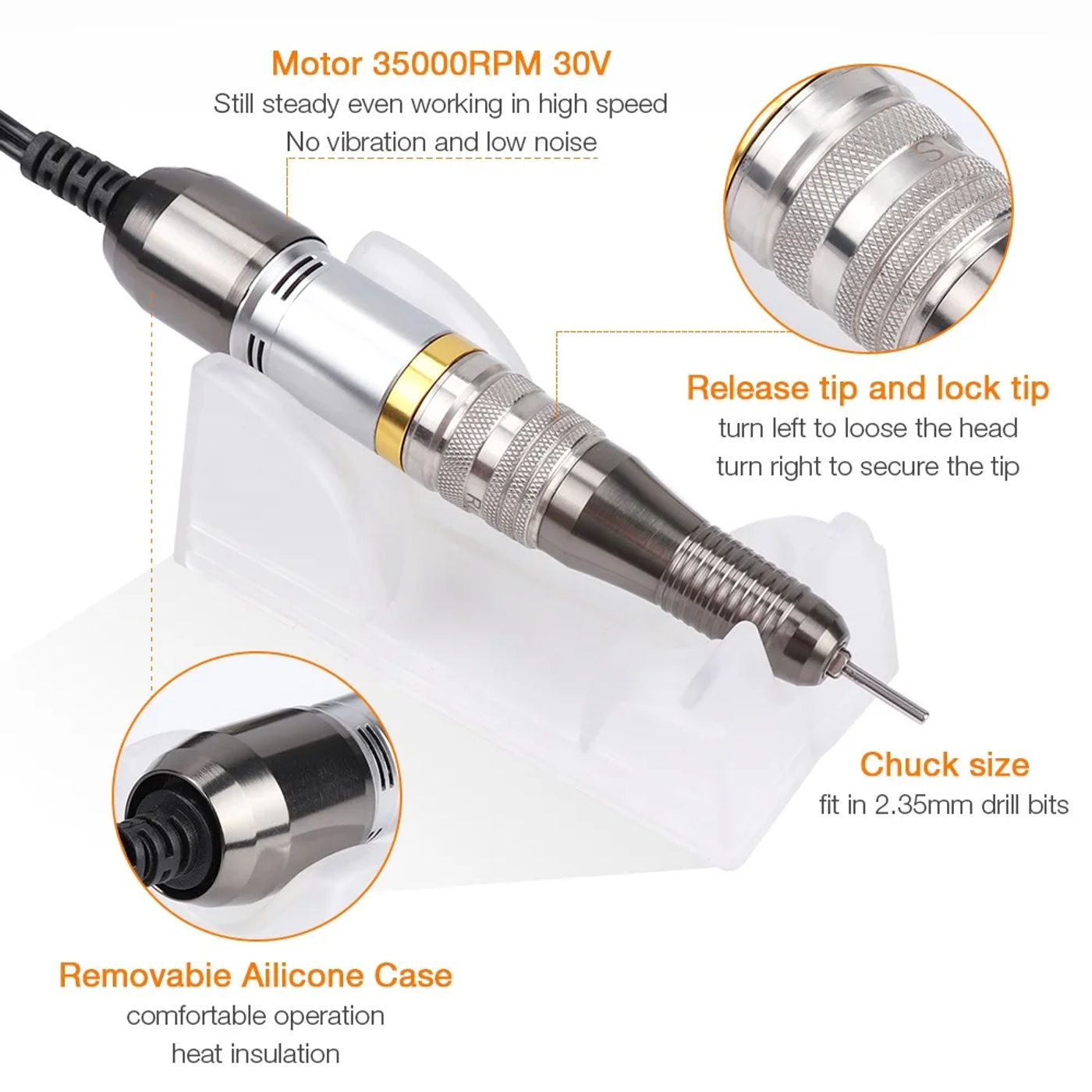 Description Picture 5 of item65W MARATHON N3 35000RPM Manicure Machine Set For STRONG 210 Electric Nail Drills Nail File Polishing Dentistry Nails Art Tool