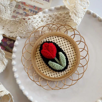 Handmade Knitted Flower Barrettes Cute Wool BB Clip Embroidery Hairpin Hair Accessories Headdress Crochet Barrettes Girls