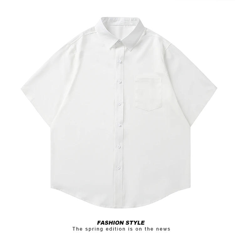 Description Picture 6 of itemMen's White Shirts Short Sleeve Casual Button Down Shirt for Men Beach Summer Clothing