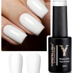 YOKEFELLOW Gel Nail Polish 10ml Pure White Color Soak Off UV LED Nail Gel Polish Nail Art Starter Manicure Salon DIY at Home
