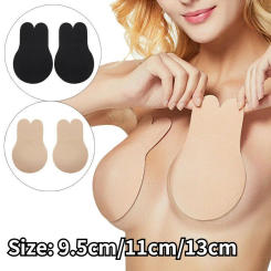 Women Push Up Bras Silicone Strapless Invisible Bra Reusable Sticky Breast Lift Tape Rabbit Self Adhesive Nipple Cover Bra Pads