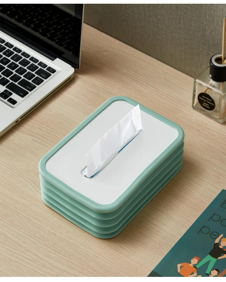 Description Picture 6 of itemPaper Towel Box Desktop Silent Coreless Roll Paper Box Paper Towel Box Automatic Downward Compression Telescopic Thin Portable