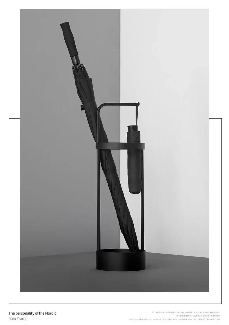 Description Picture 2 of itemNordic Iron Umbrella Holder Luxury Light Parasol Stand with Stable Base Fashionable Home Storage Accessory Entryway Rack