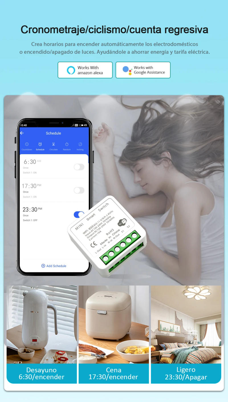 Description Picture 5 of itemWifi DIY Smart Switch Remote Controller 10A/16A Wireless Switches Smart Home tuya Smart Life APP Control Via Alexa Google Home