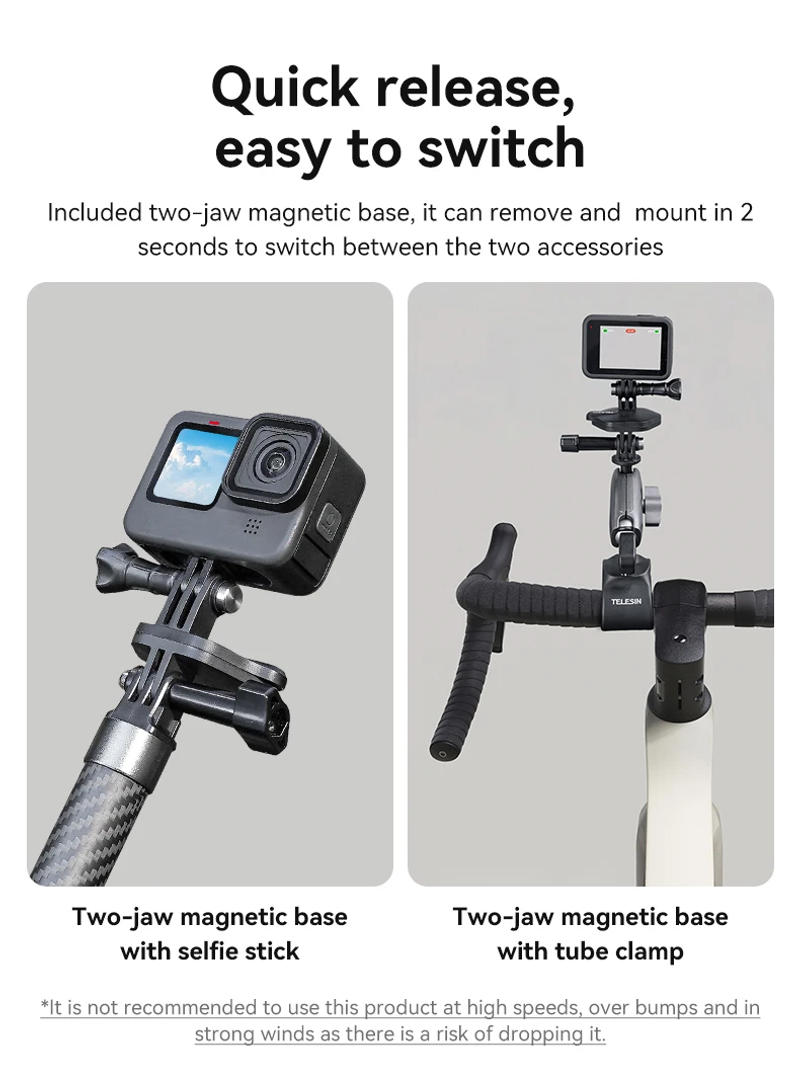 Description Picture 5 of itemTELESIN Action Camera Magnetic Quick Release Bracket Gopro Accessories Chest Strap for GoPro Hero Insta 360 DJI Mobile Phone