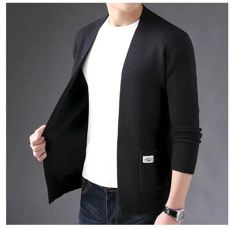 Description Picture 6 of itemNewest Fashion Men Jackets and Coats Mens Cardigan High Street Trend Windbreaker Autumn Overcoat Casual Men Clothing