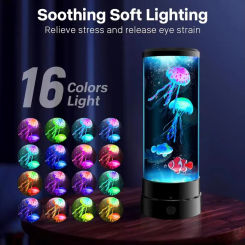 Jellyfish Lamp, Colors Changing Table Lamp with Remote Control, USB Powered Jelly Fish Light Lamp, Room Decoration