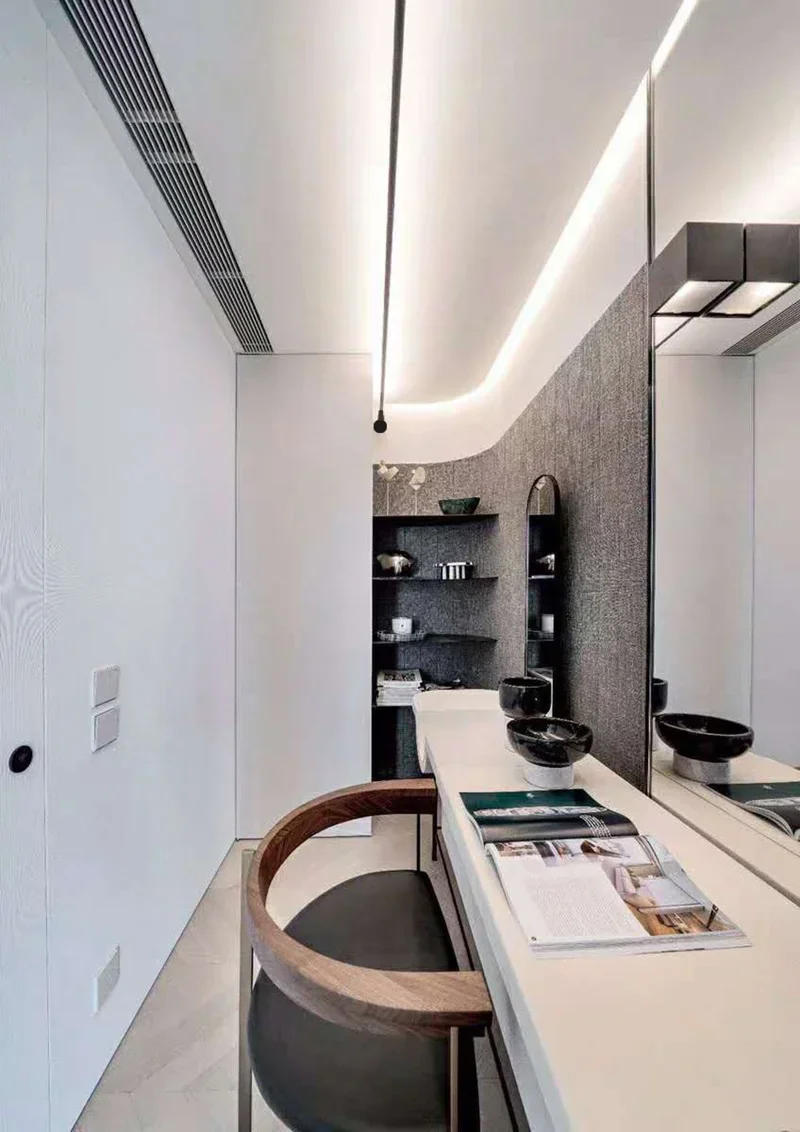 Description Picture 6 of itemBlack White Linear Wall Lamp Skyline Strip Decoration Background Modern Led Remote Control Design Home Indoor String Rope