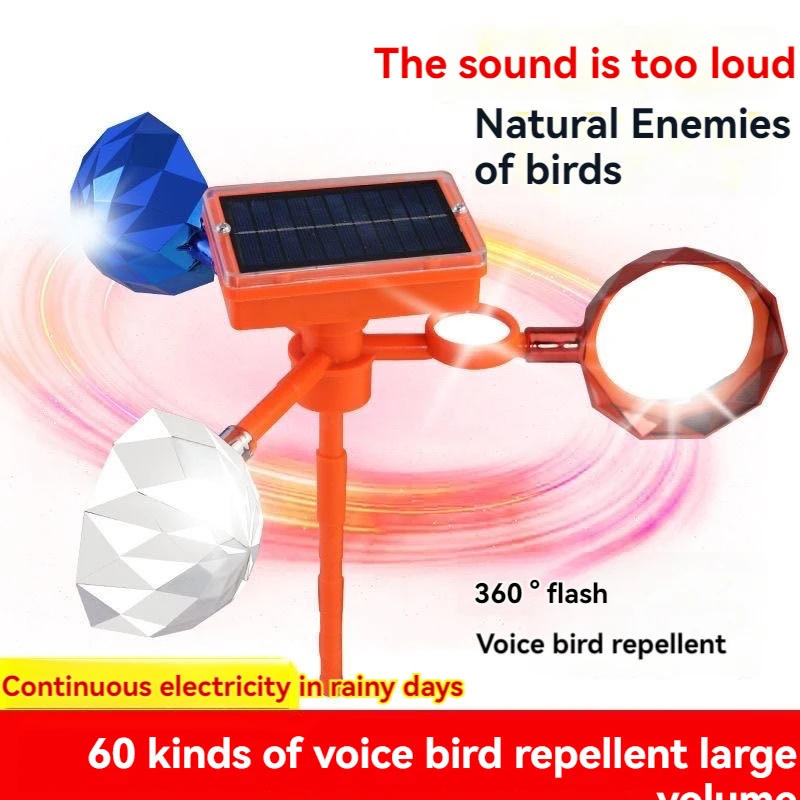 Description Picture 5 of itemSolar Bird Repeller Solar Energy Waterproof Bird Repelling Device 360° Rotating Reflector Farm Orchard Bird Scaring Device