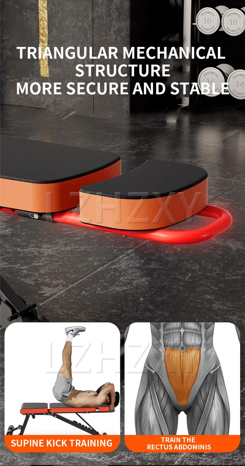 Description Picture 5 of itemDumbbell bench folding bench press fitness men's home sit-up aid multi-functional exercise professional dumbbell bench