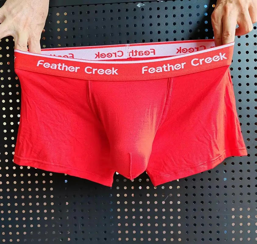 Description Picture 4 of itemMan Bulge Pouch Underwears Super Big U-Concex Boxers Elastic Modal Crotch Pockets Lingerie Low Waist Briefs Enhancing Underpants