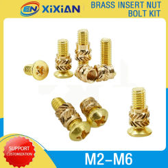 Hot Melt Heating Insert Nuts 3D Printer Laptop Inser tnut Set Brass Bolt Screw Kit Knurled Insertion Copper Threaded Nut Inserts