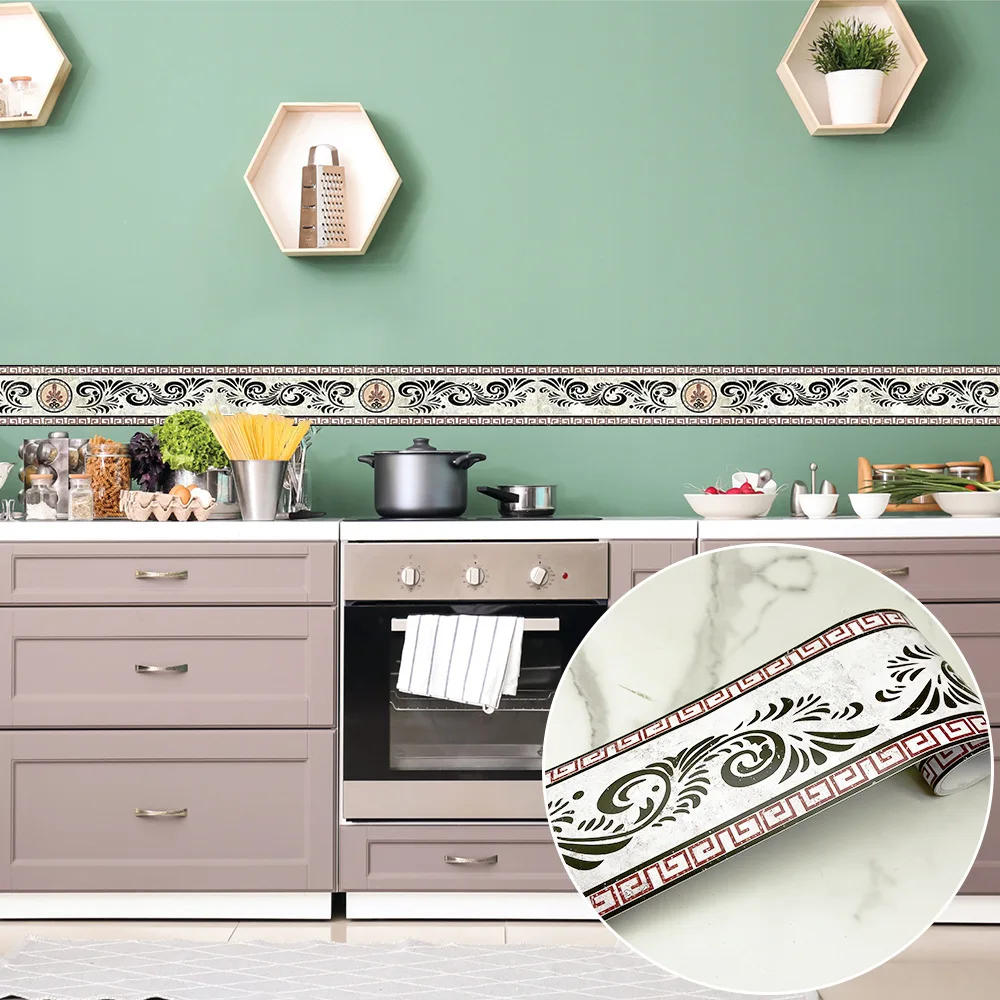 Description Picture 5 of itemSelf Adhesive Wall Skirting Border Sticker Waterproof Wallpaper Bathroom Office Glass Waist Line Tile Floor Sticker Home Decor