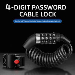 Wire Rope Chain Cipher Trunk Protable Bike Code Lock Anti-prying Abrasion Resistant 4-position Lock Anti-theft