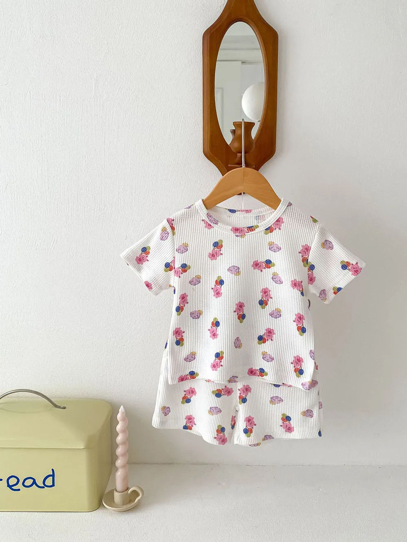 Description Picture 4 of itemMILANCEL 2024 Summer Baby Pajama Suit Waffle Girls Sleeper Wear Toddler Girls Sleep Sets