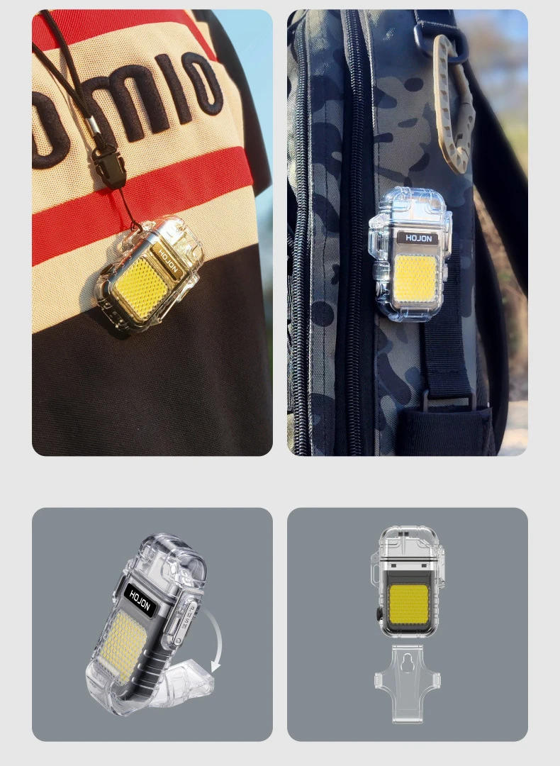 Description Picture 6 of itemLuminous Transparent Waterproof Lighter Plasma Double Arc Windproof Lighter USB Rechargeable Lighter Outdoor Camping Gift