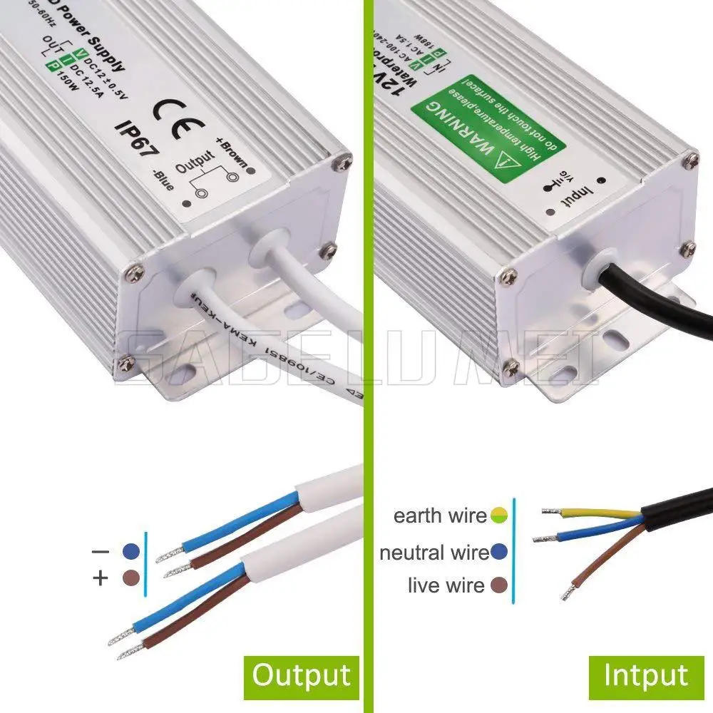 Description Picture 3 of itemAC110V 220V To DC24V/12V Waterproof LED Driver IP67 10W 20W 30W 50W 60W 100W 150W for Led Strip Outdoor LED Power Supply Adapter