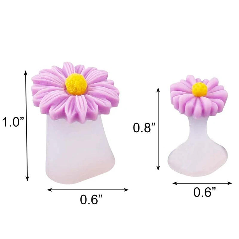 Description Picture 3 of item8 Pcs/Pack Daisy Toe Separators Cute Soft Silicone Toes for Pedicure Nail Polish Gel Foot Toe Spacers Pedicures Nail Art Tools