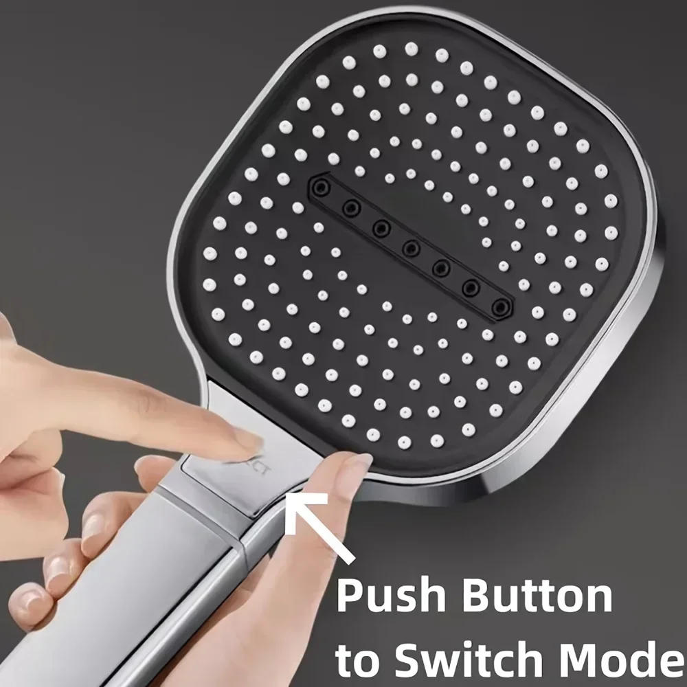 Description Picture 3 of itemLarge Panel 3Modes Adjustable Home Shower Head High Pressure Massage ShowerHead Filter Bathroom Accessories Rain Shower Head