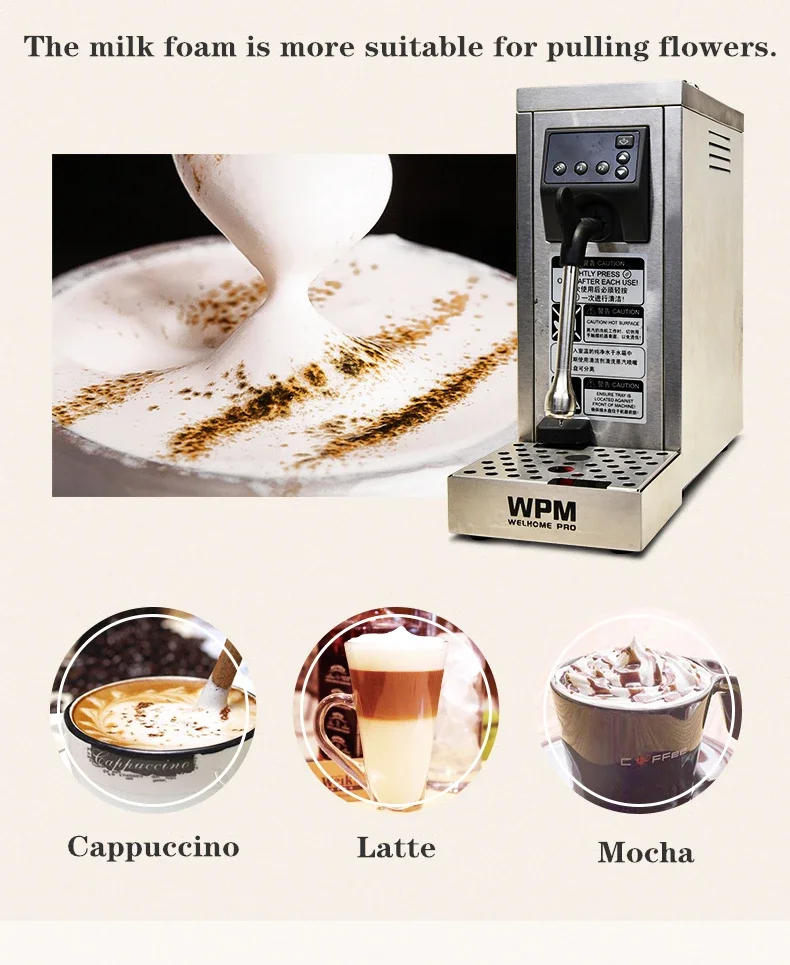 Description Picture 6 of itemWPM Milk Frother Tea Shop Commercial Automatic Steam Engine Coffee Frothing Machine Intelligent Full Setting Temperature MS130T