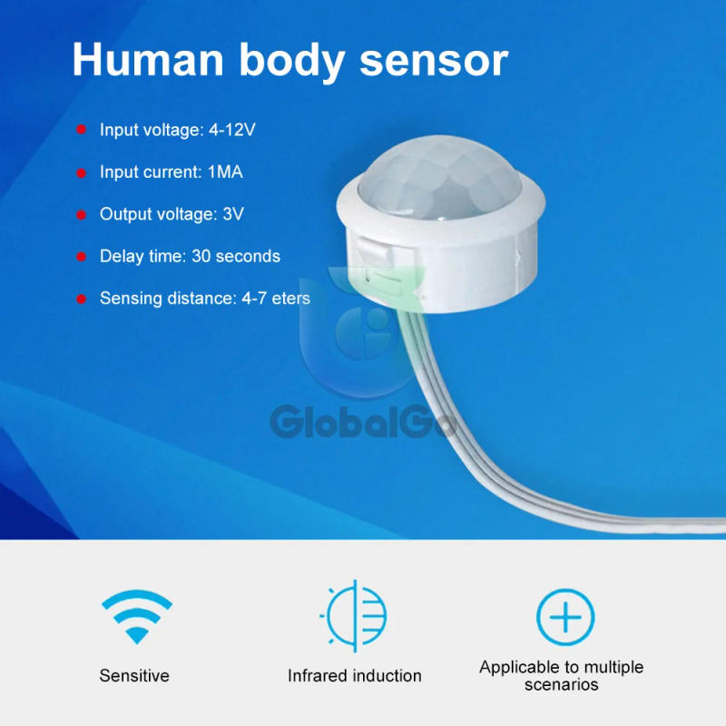 Description Picture 2 of itemPir Infrared Motion Automatic Light Sensor IR Detector Switch 4-12V Human Body Induction Night Lamp