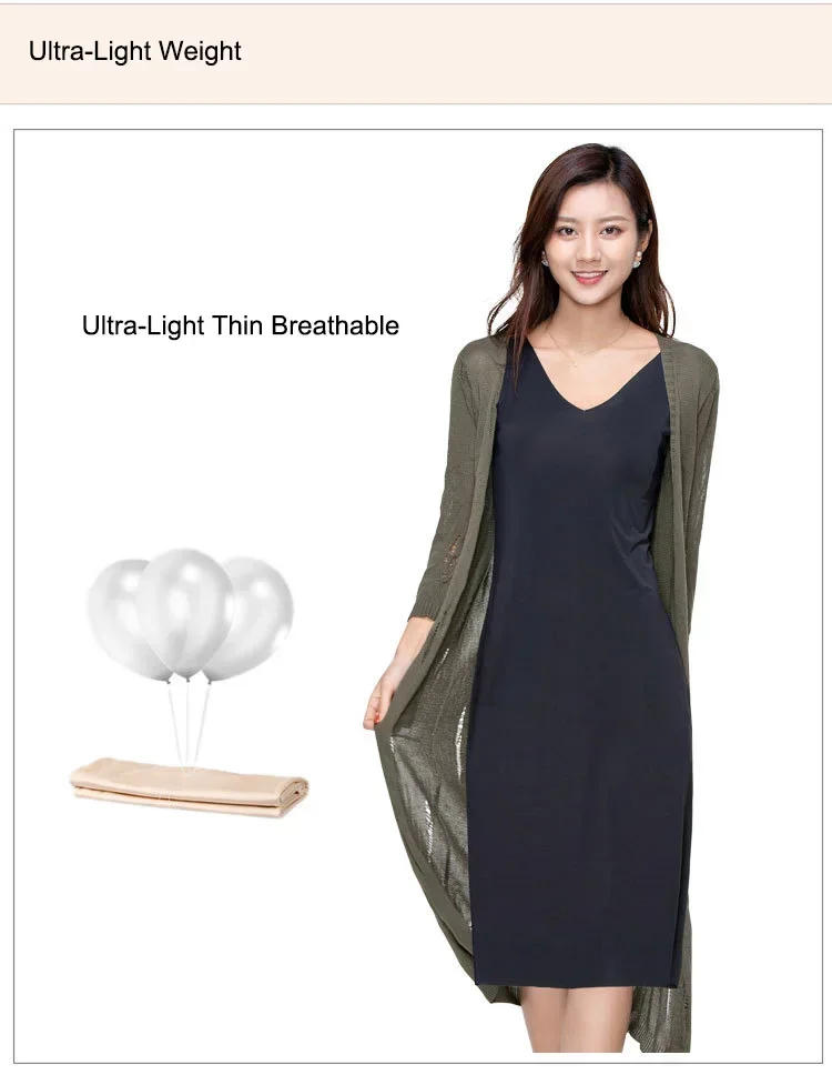 Description Picture 4 of itemM-5XL Plus Size Full Slips Dresses For Women Summer Thin Seamless Ice Silk Petticoat Underskirt Sleeveless Underwear Dress Slips