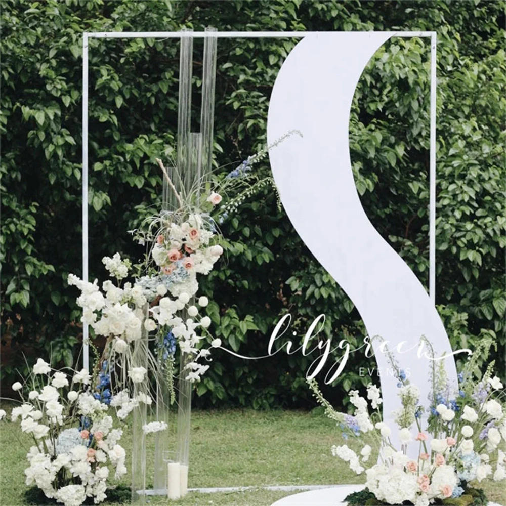 Description Picture 6 of itemSquare Iron Arch Lawn and Outdoor Wedding Floral Decoration DIY Props Birthday Party Balloon Arch Backdrop Stand Baby Shower