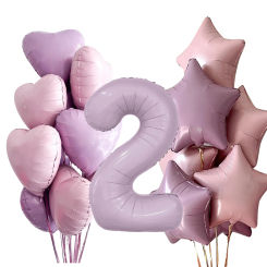 40inch Purple Number Balloon 18inch Vintage Foil Heart Balloons For 30 40 50 60 Happy Birthday Party Decoration Kids DIY Gifts