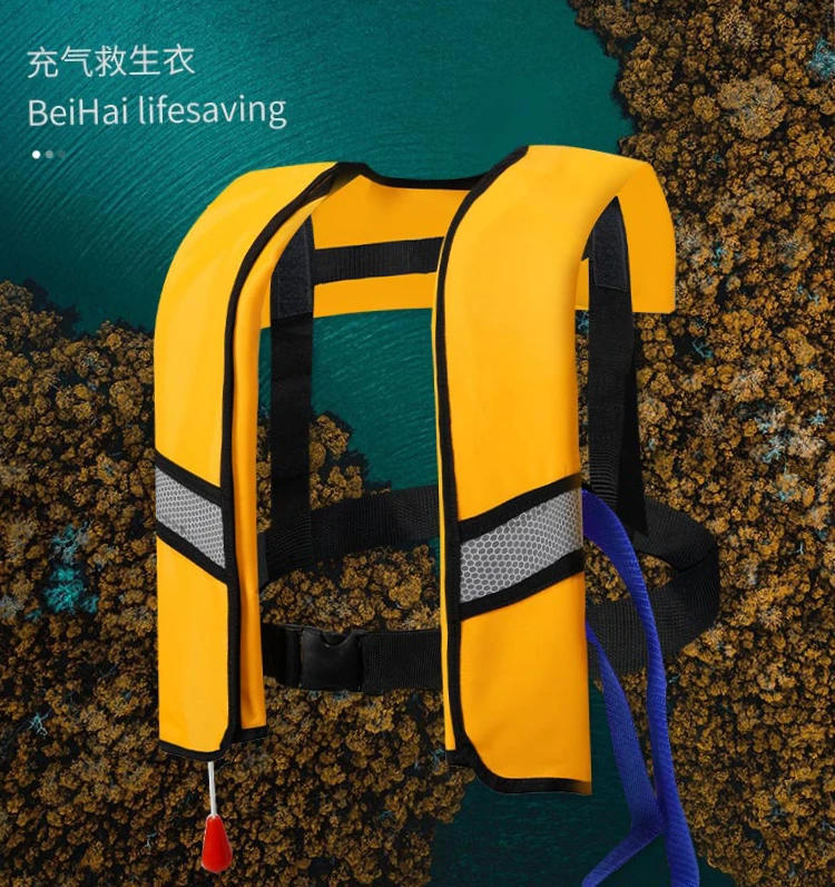 Description Picture 2 of item2023 Professional Life Jacket Swiming Fishing Life Vest Manual Inflatable Adult Swimwear Water Sports Swimming Survival Jacket