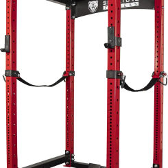 Fitness 1,000 Pound Capacity 3” x 3” Power Cage Power Rack Squat Stand, Includes J-Hooks and Safety Spotter Arms, Opti