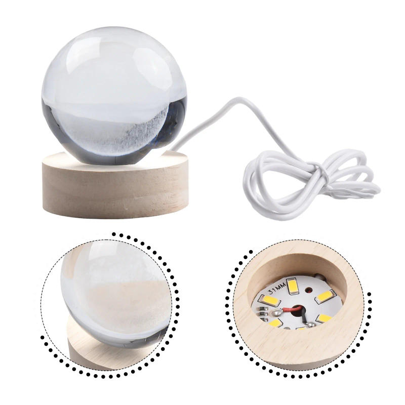 Description Picture 4 of itemCrystal Ball Night Lights USB LED Night Light 3D Moon Table Lamp Glowing Planet Galaxy Astronaut Tabletop Decorations Kid Gifts