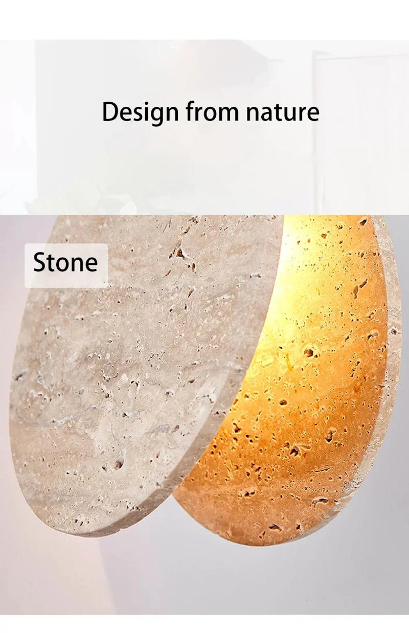 Description Picture 2 of itemLed Chandelier Stone Cream Style Pendant Lamp Changeable Bulb Light Bedroom Beside Atmosphere Lights Long Ceiling Lighting