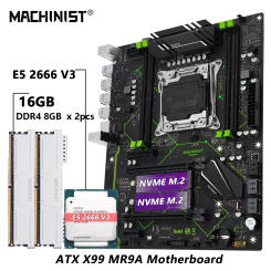 MACHINIST X99 Motherboard Set Kit With LGA2011-3 Xeon E5 2666 V3 CPU and DDR4 16GB RAM NVME M.2 Four-channel memory E5 MR9A
