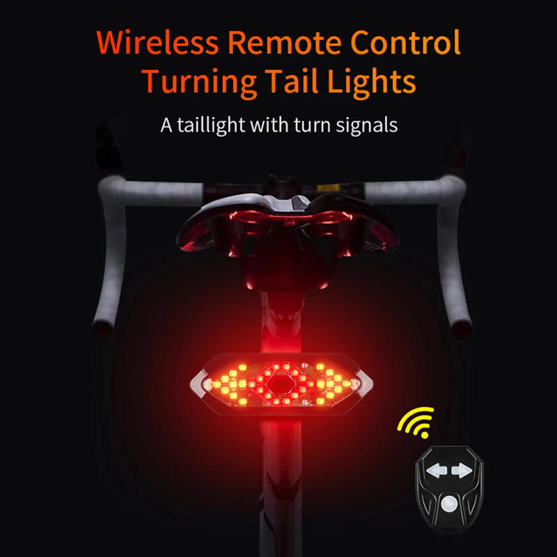 Description Picture 2 of itemBicycle Rear Wireless Remote Control Turn Signal Lights USB Rechargeable LED Bicycle Lamp Bike Safety Warning Tail Light