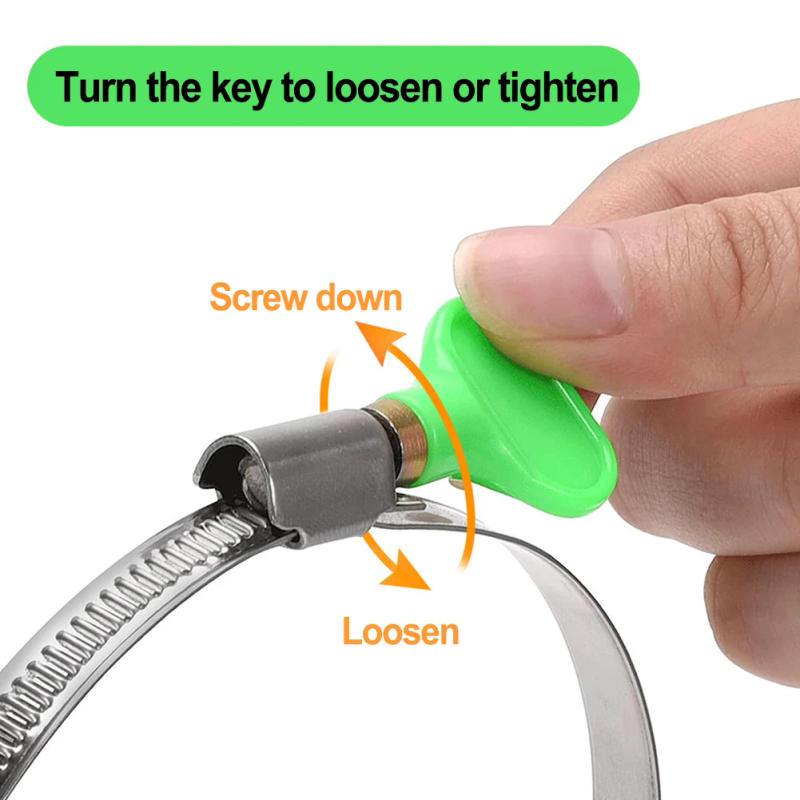 Description Picture 6 of item10pcs Adjustable Hose Clamps 304 Stainless Steel Hoop 90mm-110mm Screw Band Car Fuel Pipe Clips Worm Gear Clip Fixed Tools