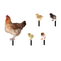 Acrylic Chicken Garden Stakes Ornaments Hen and Chick Lawn Insert Signs Double-sided Printing Christmas Gifts for Yard Courtyard
